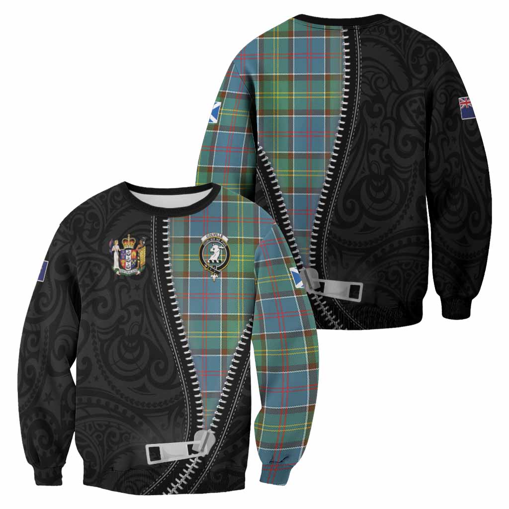 Colville Tartan Sweatshirt New Zealand Pattern Unique Zipper Stylized