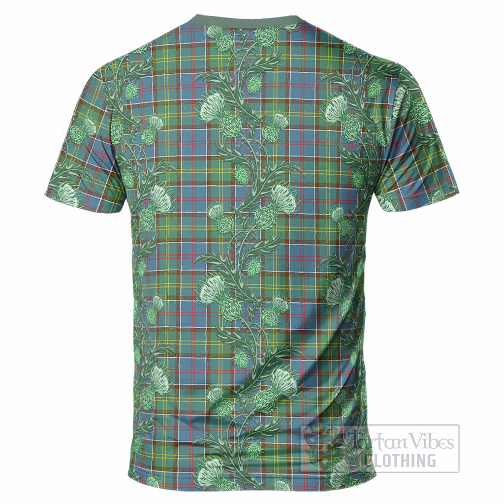Colville Tartan T-Shirt Seamless Scottish Thistle Flowers