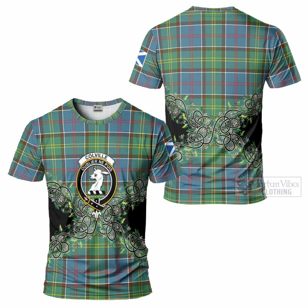 Colville Tartan T-Shirt Thistle Scottish Spirit