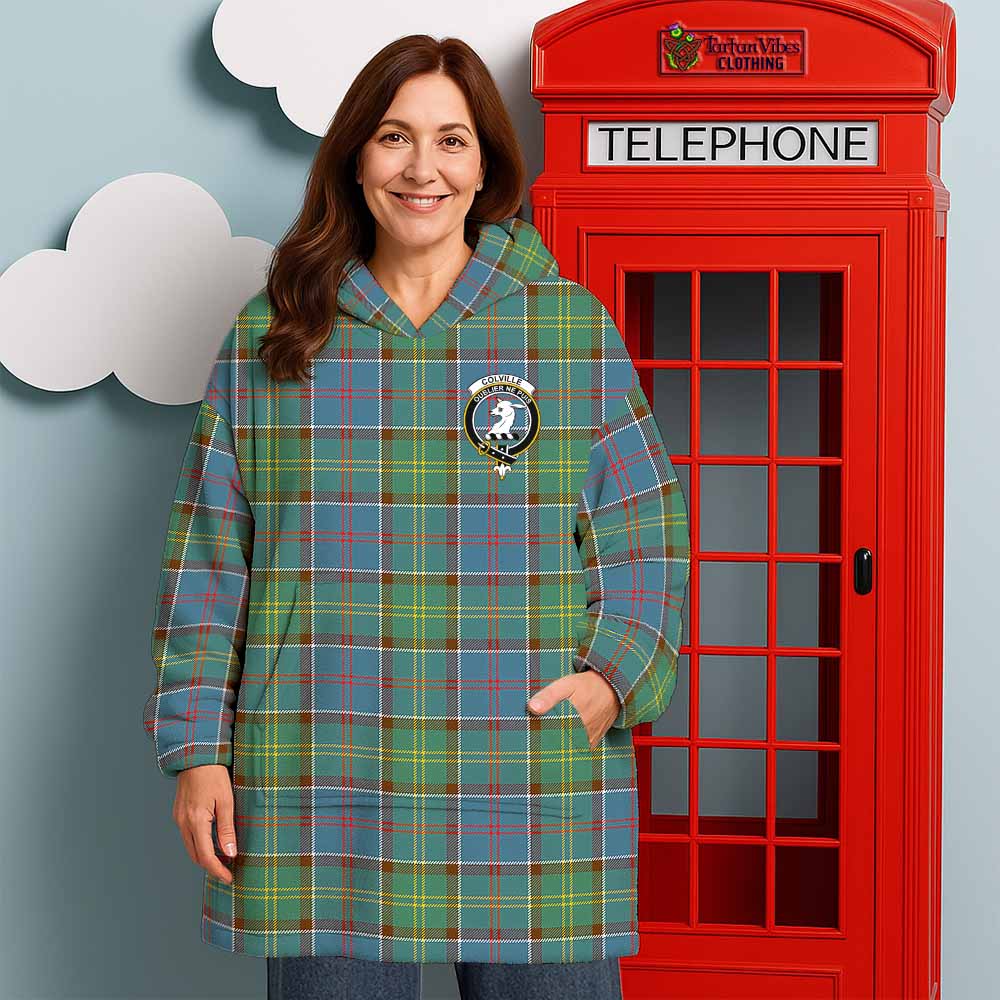 Colville Tartan Wearable Blanket with Family Crest - Tartan Vibes Clothing