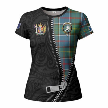 Colville Tartan Women T shirt New Zealand Pattern Unique Zipper Stylized