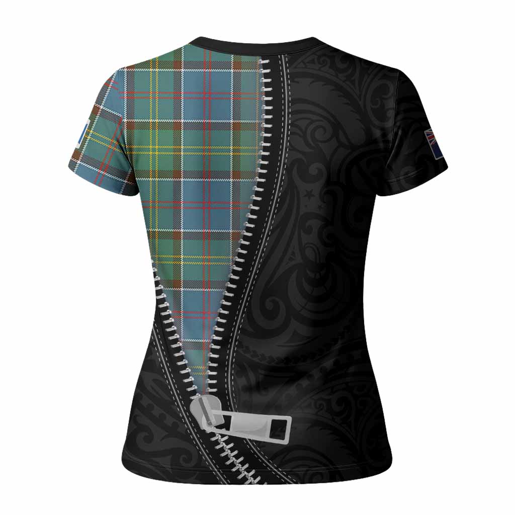 Colville Tartan Women T shirt New Zealand Pattern Unique Zipper Stylized