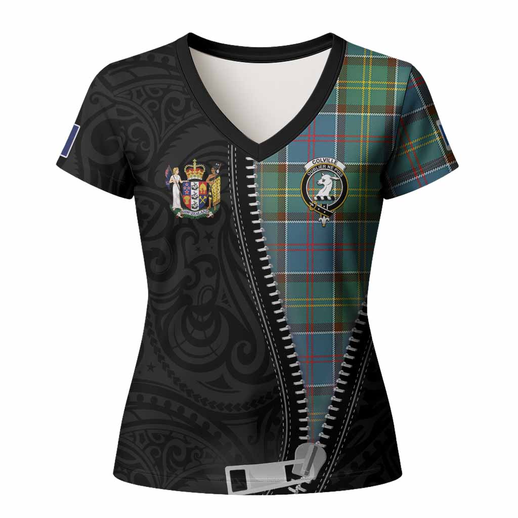 Colville Tartan Women T shirt New Zealand Pattern Unique Zipper Stylized