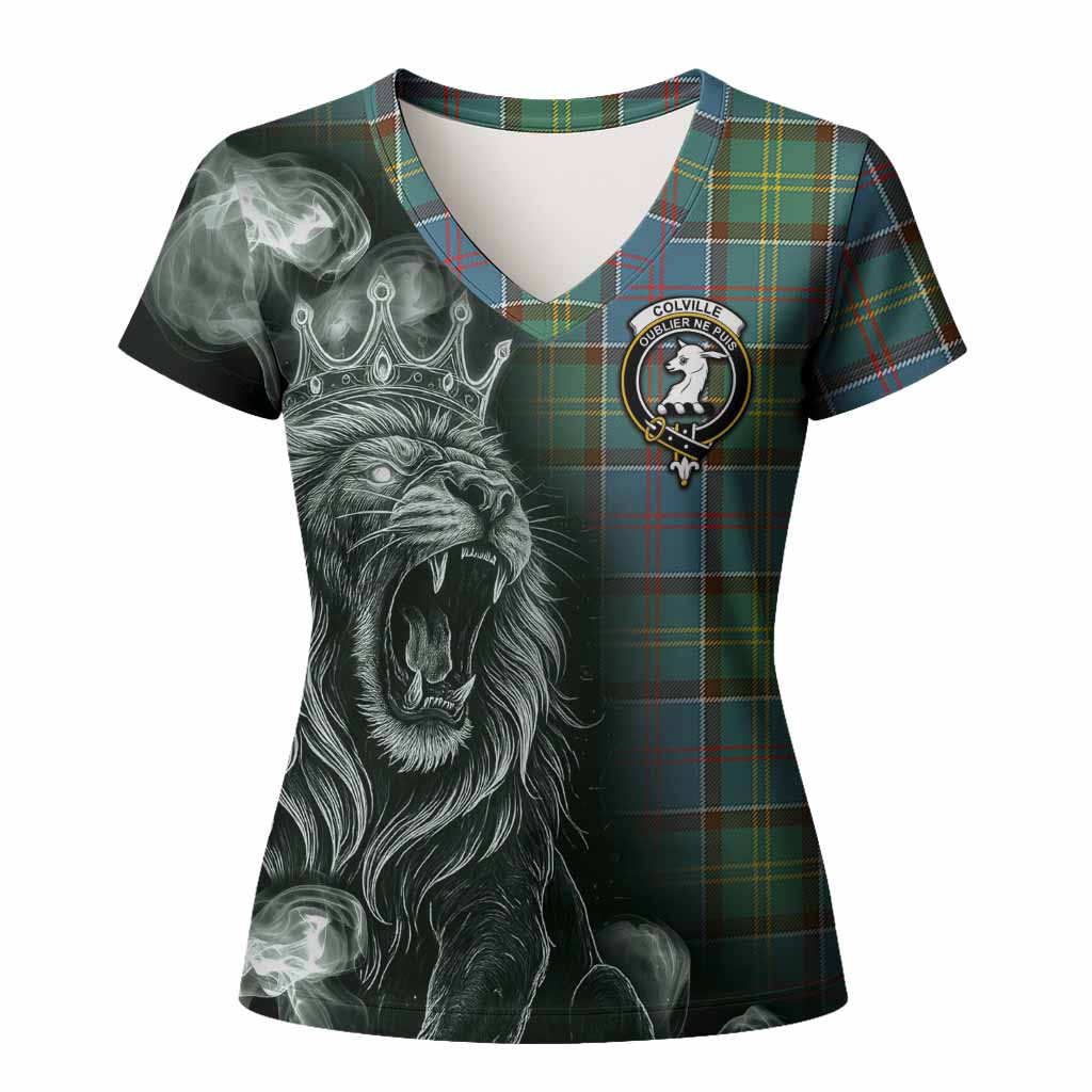 Colville Tartan Women T shirt Roaring Lion Heritage