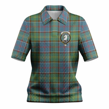 Colville Tartan Women’s Polo Sweater Top with Family Crest
