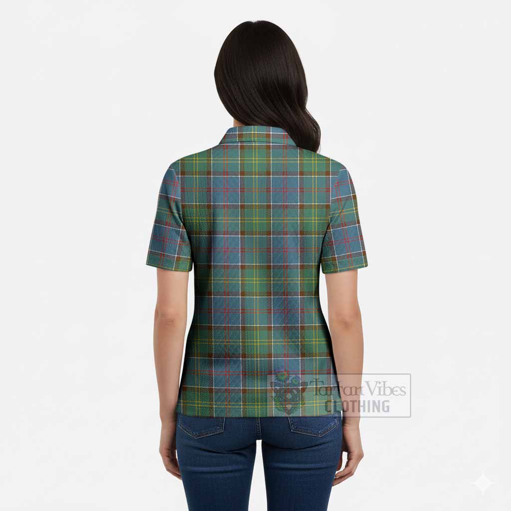 Colville Tartan Women’s Polo Sweater Top with Family Crest