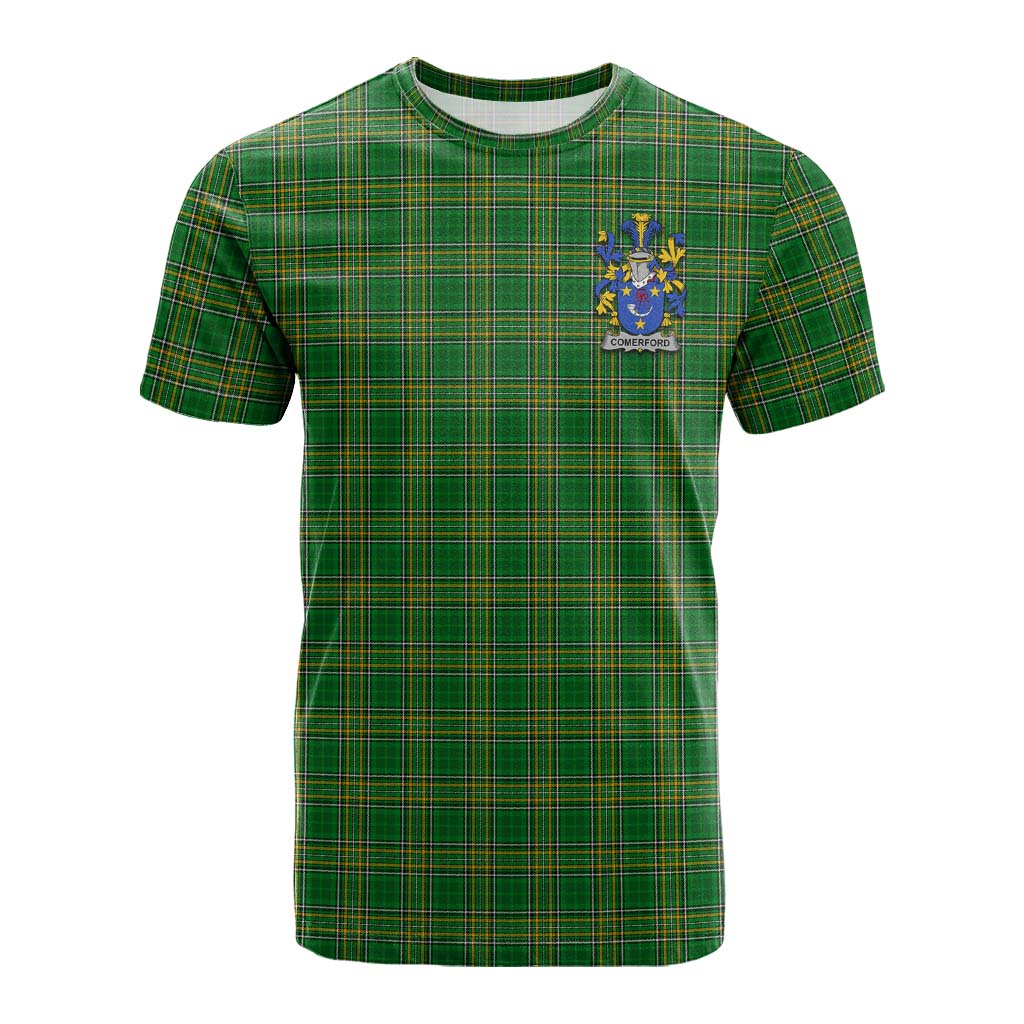 Tartan Vibes Clothing Comerford Irish Clan Tartan Cotton T-shirt with Coat of Arms