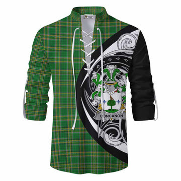 Tartan Vibes Clothing Concanon Irish Clan Ghillie Kilt Shirt Celtic Circle Style