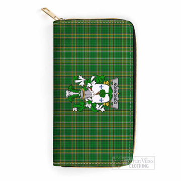 Concanon Irish Clan Tartan Women's Leather Wallet with Coat of Arms