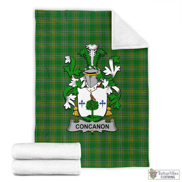 Concanon Irish Clan Tartan Blanket with Coat of Arms