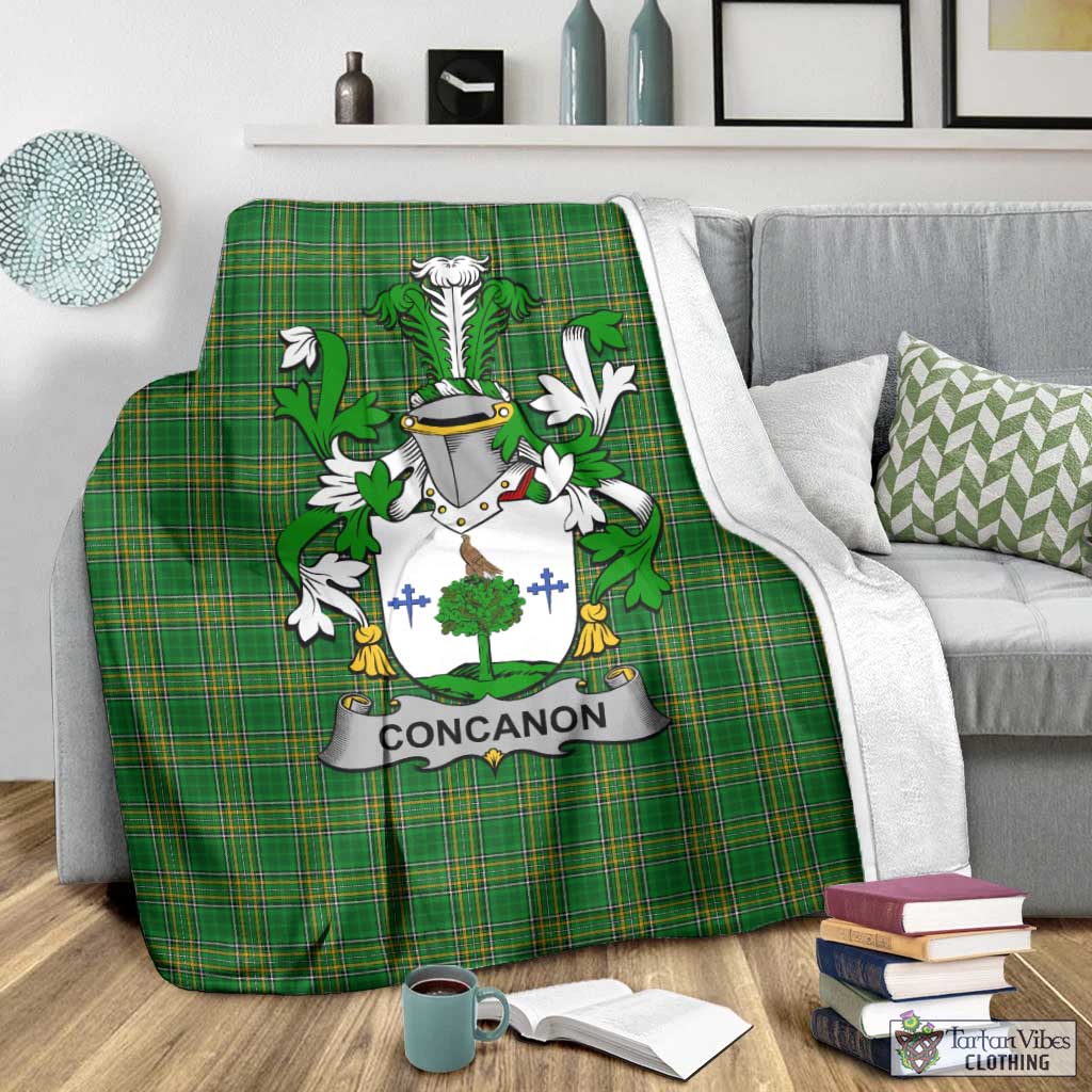 Concanon Irish Clan Tartan Blanket with Coat of Arms - Tartan Vibes Clothing