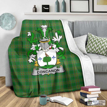 Concanon Irish Clan Tartan Blanket with Coat of Arms