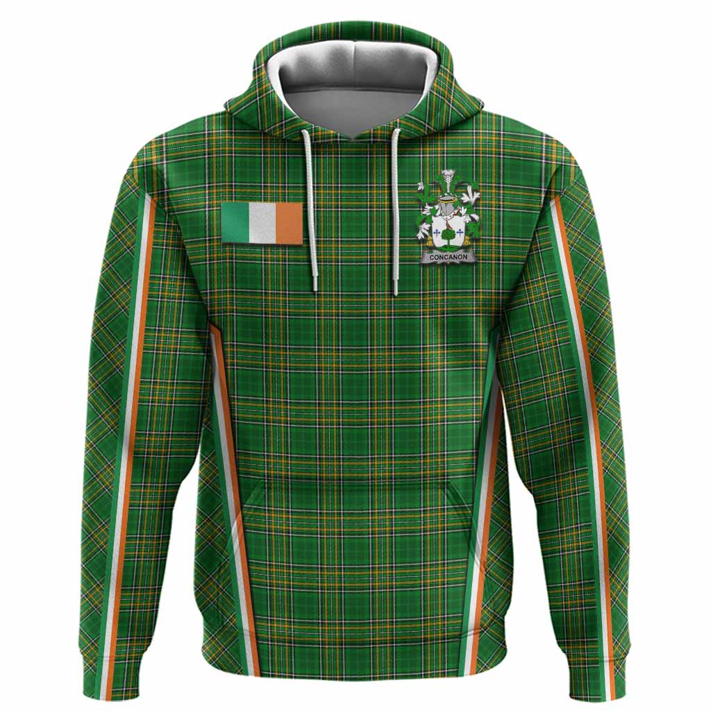 Concanon Irish Clan Coat of Arm Tartan Hoodie Flag Style