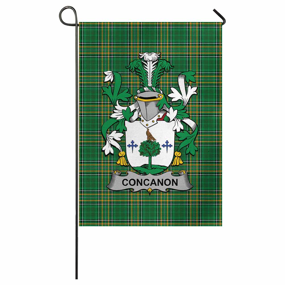 Concanon Irish Clan Tartan Flag with Coat of Arms