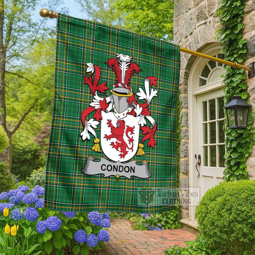 Condon Irish Clan Tartan Flag with Coat of Arms
