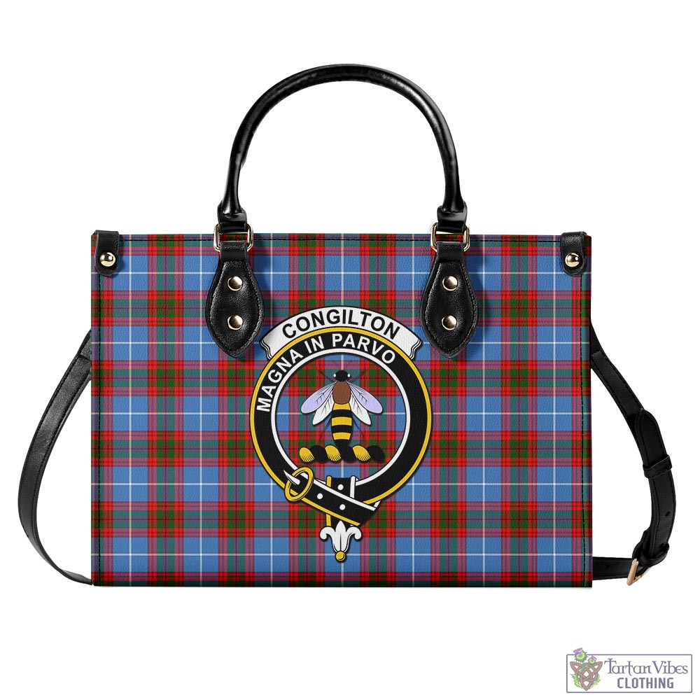 Congilton Tartan Luxury Leather Handbags with Family Crest - Tartan Vibes Clothing
