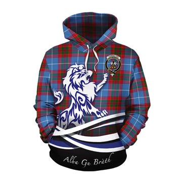 Congilton Tartan Cotton Hoodie with Alba Gu Brath Regal Lion Emblem Pullover Hoodie XS - Tartan Vibes Clothing