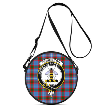 Congilton Tartan Round Satchel Bags with Family Crest One Size 9*9*2.7 inch - Tartan Vibes Clothing