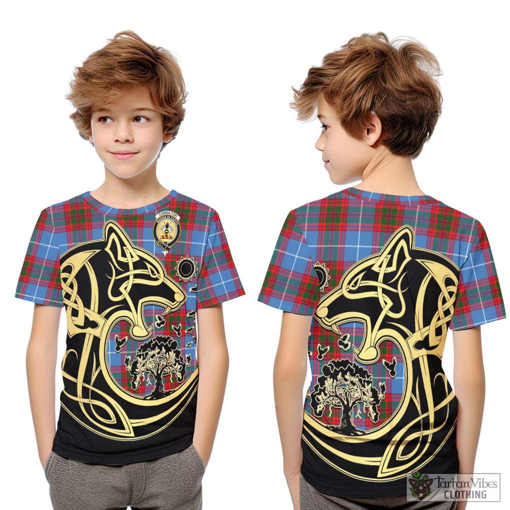 Congilton Tartan Kid T-Shirt with Family Crest Celtic Wolf Style Youth XL Size14 - Tartan Vibes Clothing