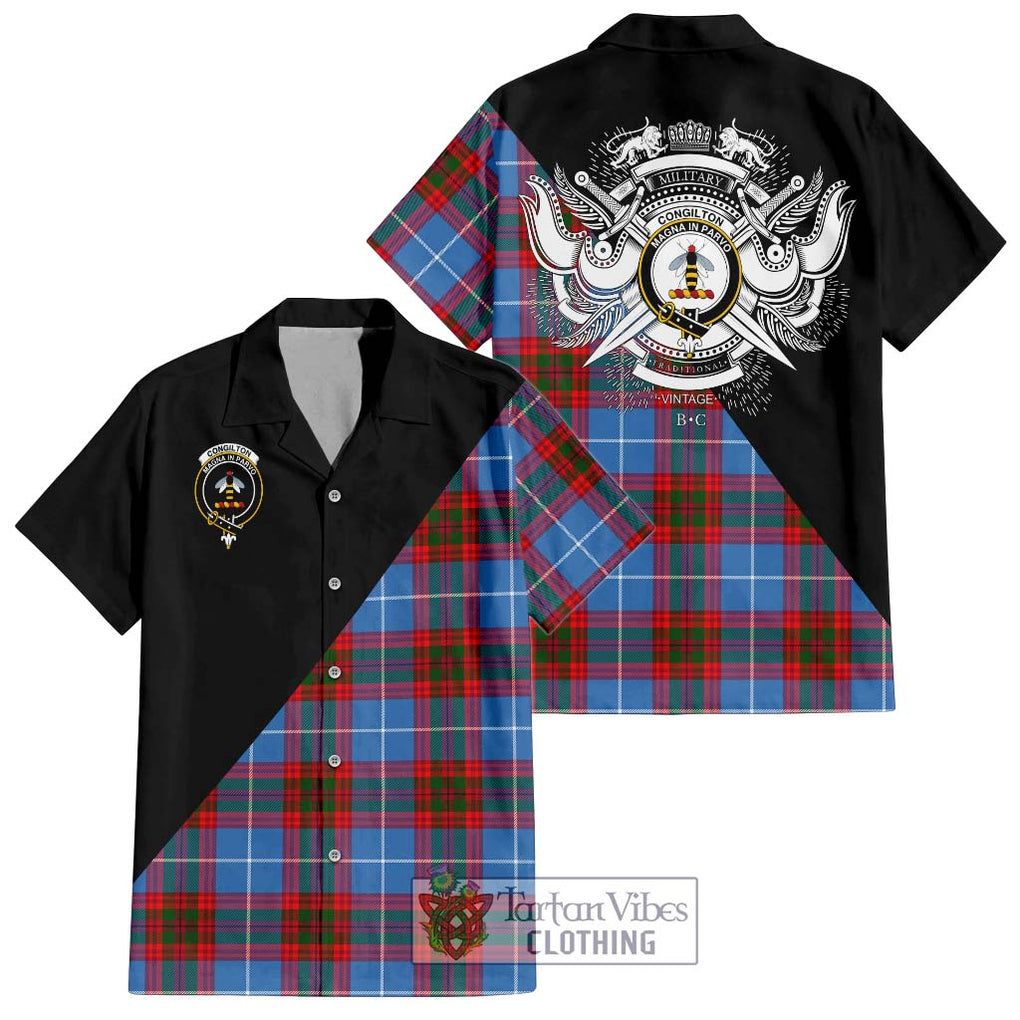 Congilton Tartan Hawaiian Shirt with Family Crest and Military Logo Style Kid - Tartan Vibes Clothing