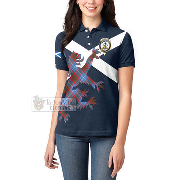 Congilton Tartan Lion Rampant Women's Polo Shirt Proudly Display Your Heritage with Alba Gu Brath and Clan Name Women - Tartan Vibes Clothing