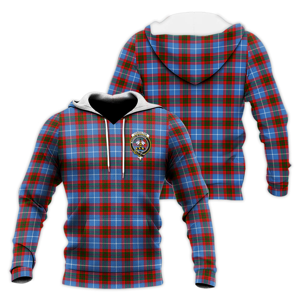Congilton Tartan Knitted Hoodie with Family Crest Unisex Knitted Pullover Hoodie - Tartan Vibes Clothing