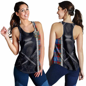 Congilton Tartan Women's Racerback Tanks with Family Crest Cross Sword Thistle Celtic Vibes 4XL - Tartan Vibes Clothing