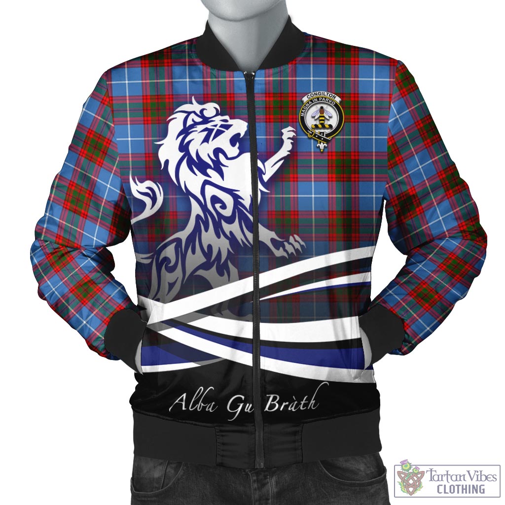 Congilton Tartan Bomber Jacket with Alba Gu Brath Regal Lion Emblem Unisex - Tartan Vibes Clothing