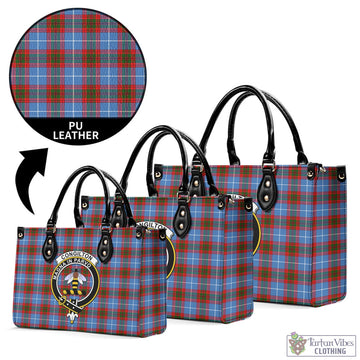 Congilton Tartan Luxury Leather Handbags with Family Crest L - Tartan Vibes Clothing