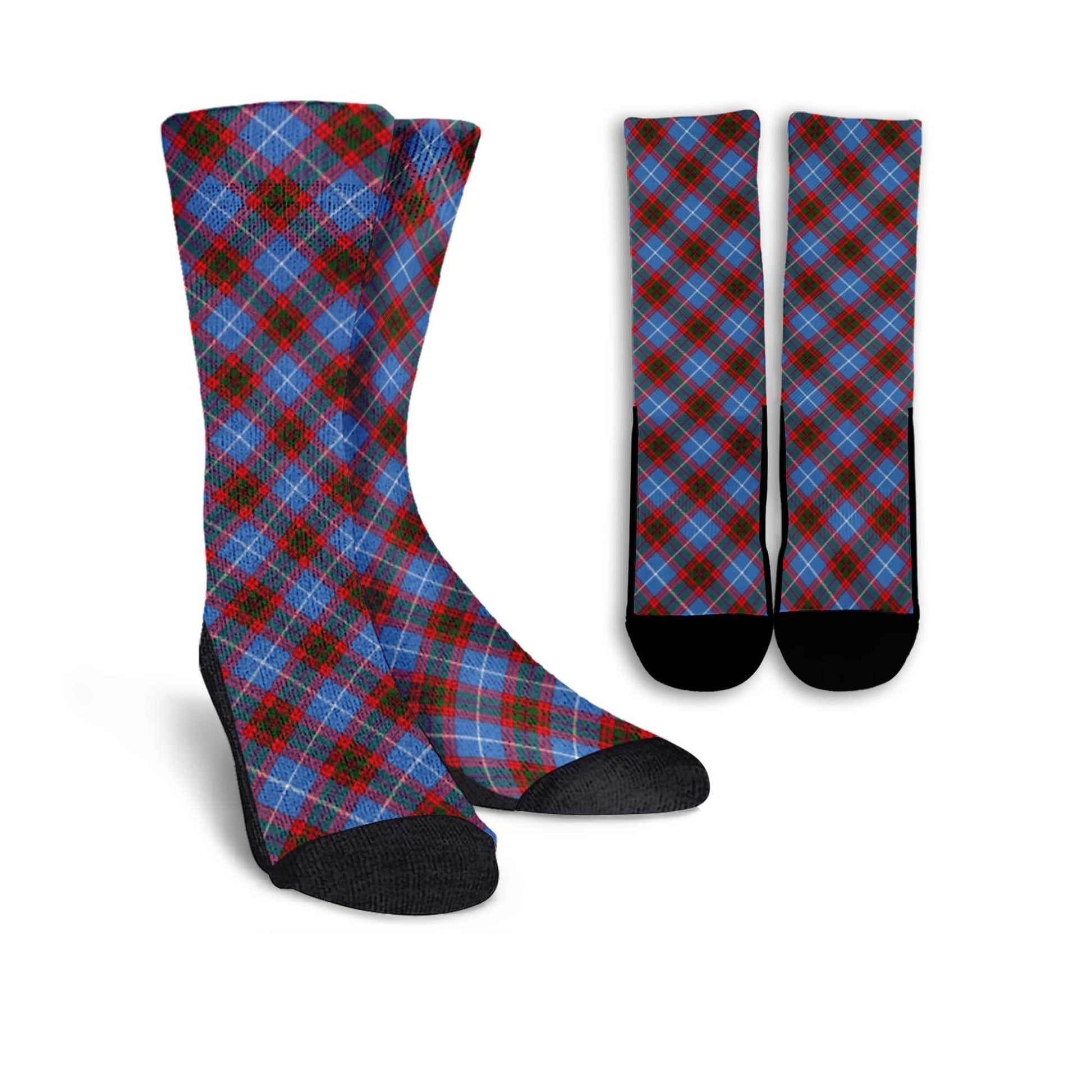 Congilton Tartan Crew Socks Cross Style Crew Socks - Tartan Vibes Clothing