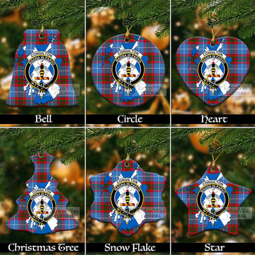Congilton Tartan Christmas Ceramic Ornaments with Family Crest and Scotland Map Ceramic - Tartan Vibes Clothing