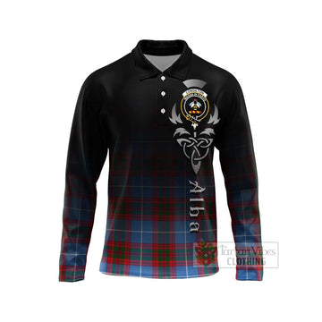 Congilton Tartan Long Sleeve Polo Shirt Featuring Alba Gu Brath Family Crest Celtic Inspired Unisex - Tartan Vibes Clothing