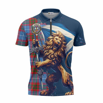 Congilton Tartan Family Crest Zipper Polo Shirt with Scottish Majestic Lion Unisex - Tartan Vibes Clothing