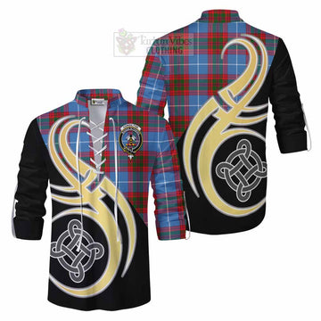 Congilton Tartan Ghillie Kilt Shirt with Family Crest and Celtic Symbol Style Men - Tartan Vibes Clothing
