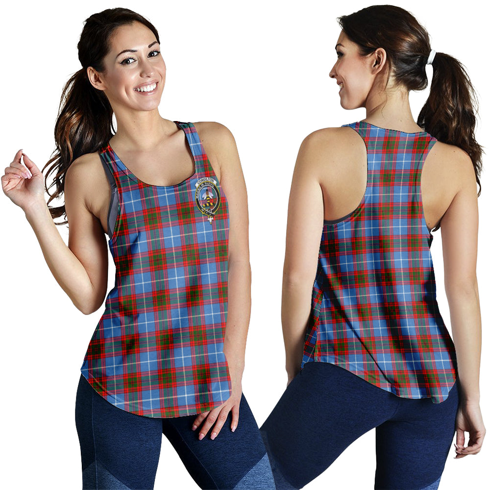 Congilton Tartan Women Racerback Tanks with Family Crest 4XL - Tartan Vibes Clothing