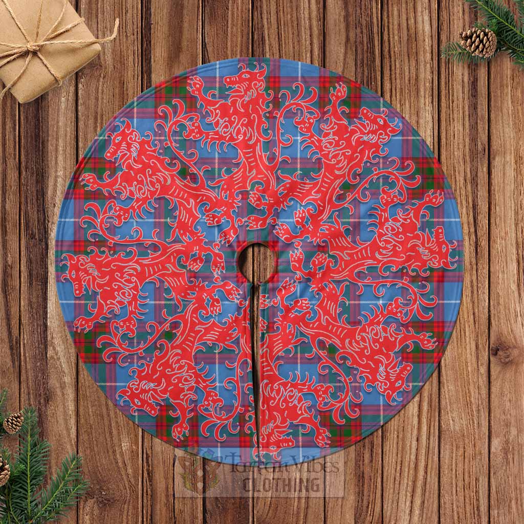 Congilton Tartan Christmas Tree Skirt Lion Rampant Style Casual Tree Skirts - Tartan Vibes Clothing