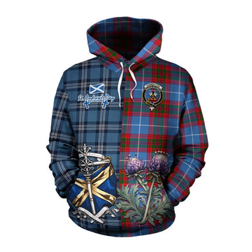 Congilton Tartan Cotton Hoodie Happy St. Andrew's Day Half Tartan Style Pullover Hoodie XS - Tartan Vibes Clothing