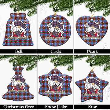 Congilton Tartan Christmas Ceramic Ornaments with Scottish Gnome Playing Bagpipes Ceramic - Tartan Vibes Clothing