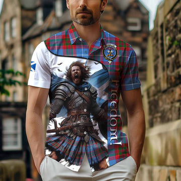 Tartan Vibes Clothing Congilton Crest Tartan Short Sleeve Button Shirt Inspired by the Freedom of Scottish Warrior