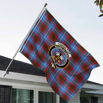 Tartan Vibes Clothing Congilton Tartan House Flag with Family Crest