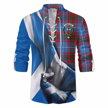 Congilton Tartan Ghillie Kilt Shirt with Family Crest Scotland Patriotic Style Men - Tartan Vibes Clothing