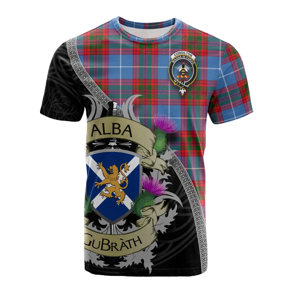 Congilton Tartan Family Crest Cotton T-shirt Lion Rampant Royal Thistle Shield Celtic Inspired Kid's Shirt - Tartan Vibes Clothing