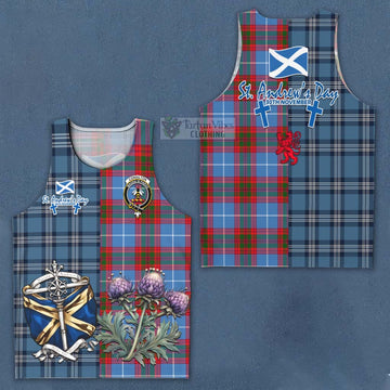 Congilton Tartan Men's Tank Top Happy St. Andrew's Day Half Tartan Style Men - Tartan Vibes Clothing