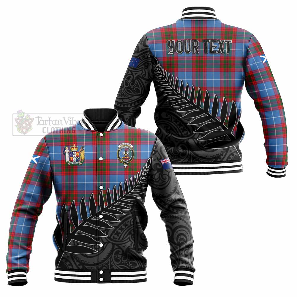 Congilton Crest Tartan Baseball Jacket with New Zealand Silver Fern Half Style Unisex - Tartan Vibes Clothing