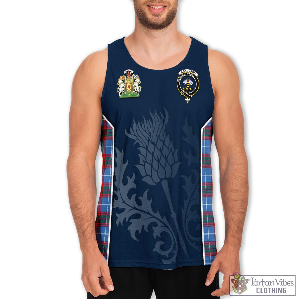 Congilton Tartan Men's Tanks Top with Family Crest and Scottish Thistle Vibes Sport Style 5XL - Tartan Vibes Clothing
