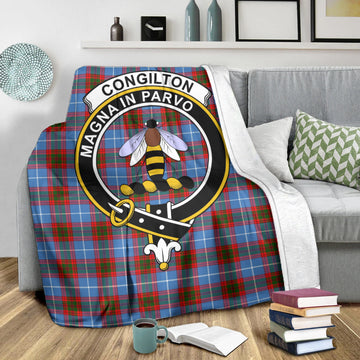 Congilton Tartan Blanket with Family Crest X-Large 59 x 79 inches 150 x 200 cm - Tartan Vibes Clothing