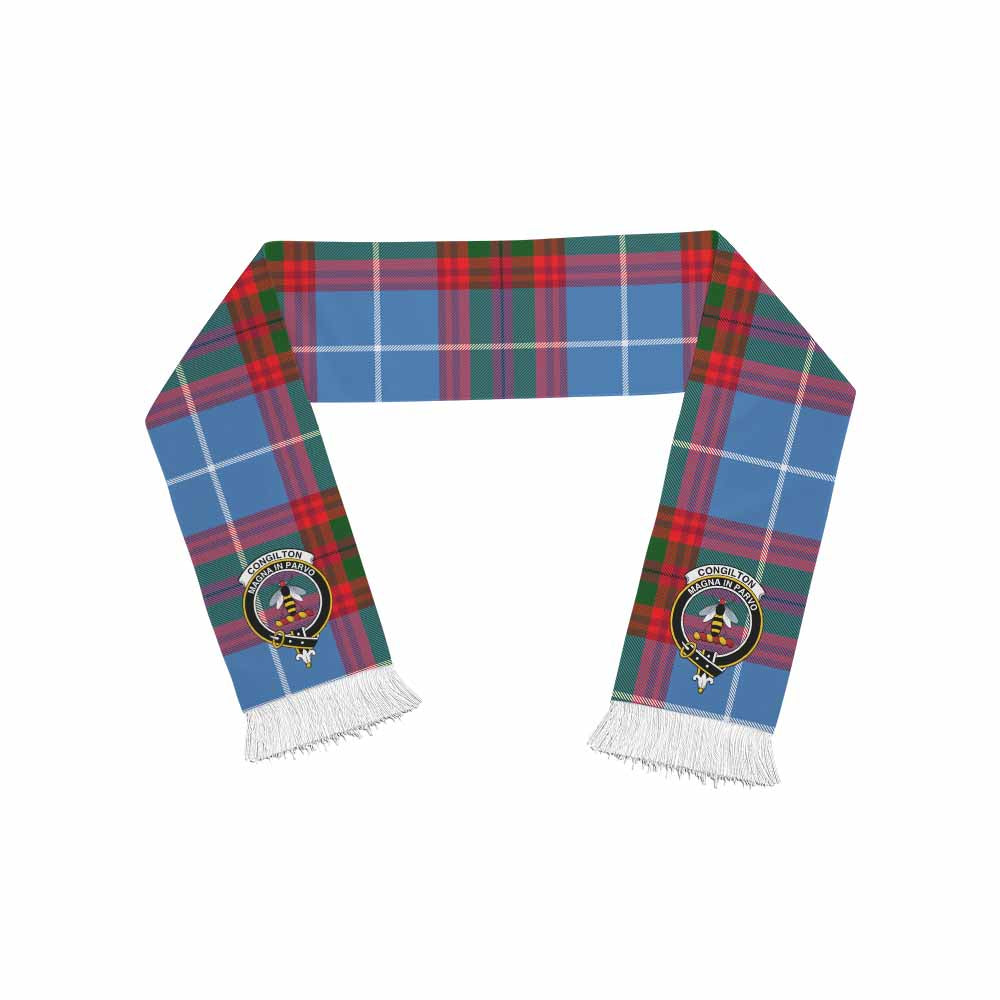Congilton Tartan Ruffneck Scarf with Family Crest One Size 67.7*6.7 inches - Tartan Vibes Clothing