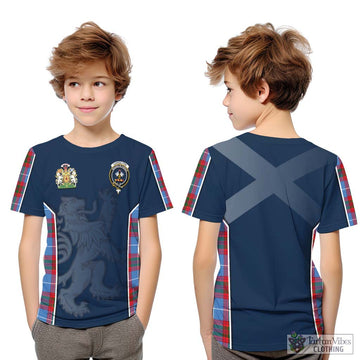 Congilton Tartan Kid T-Shirt with Family Crest and Lion Rampant Vibes Sport Style Youth XL Size14 - Tartan Vibes Clothing