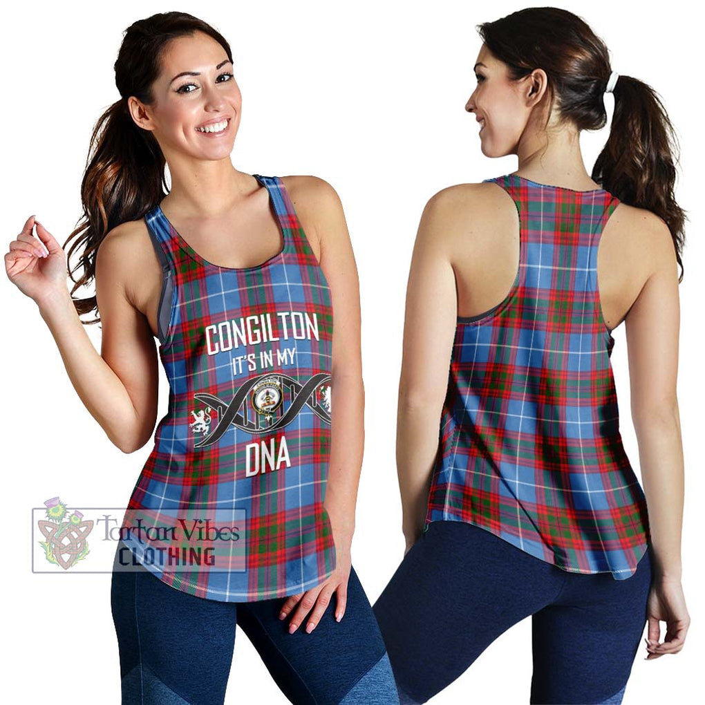 Congilton Tartan Women's Racerback Tanks with Family Crest DNA In Me Style 4XL - Tartan Vibes Clothing