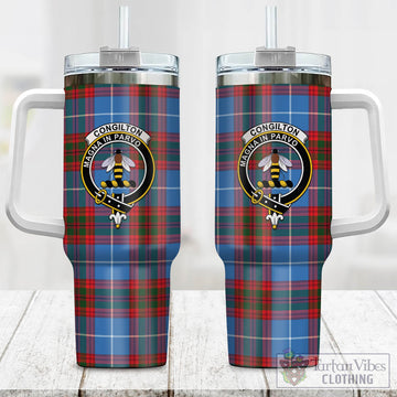 Congilton Tartan Tumbler with Handle with Family Crest One Size 40 OZ - Tartan Vibes Clothing